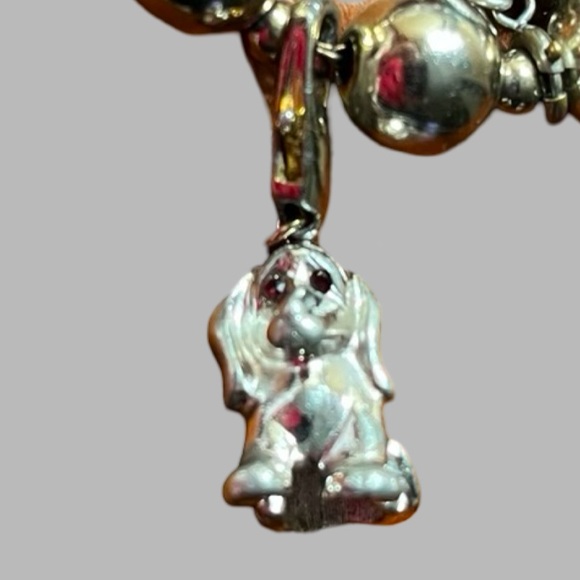 Vintage Monet Bracelet Rare with Charms Silver Tone Signed - Picture 9 of 14